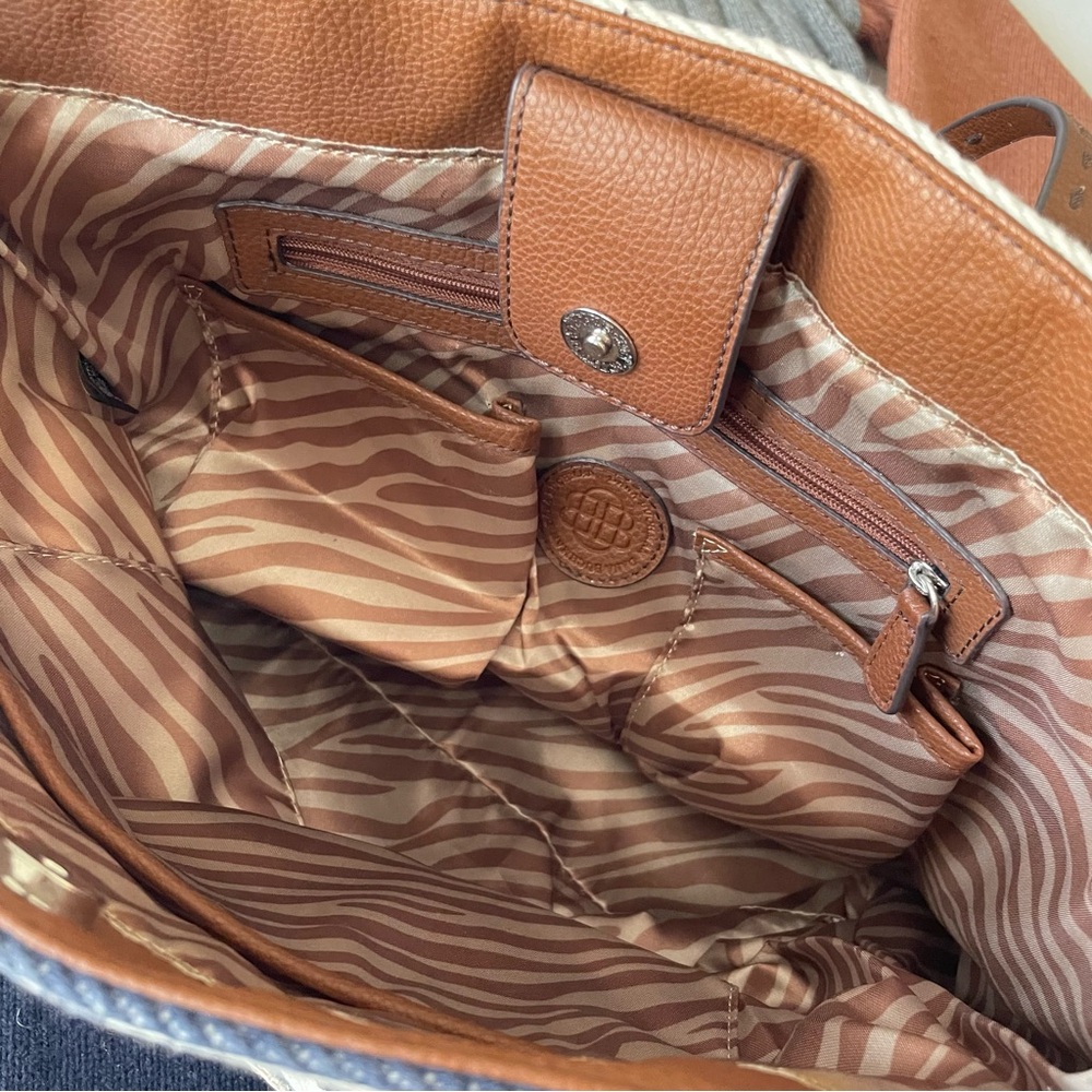 Dana Buchman Navy and White Striped Tote Shoulder NWOT - Picture 5 of 5